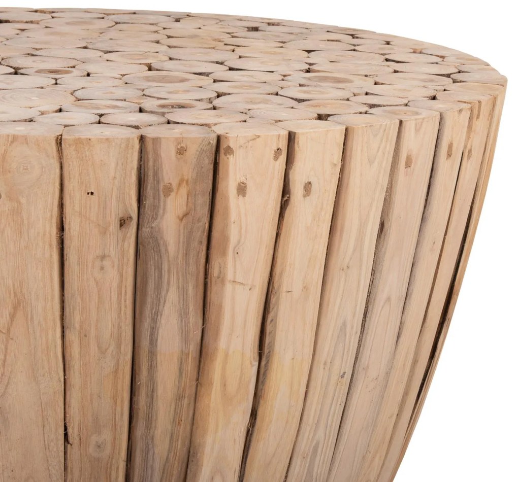 Τραπεζάκι σαλονιού C9804 Ξύλο TEAK σε Φυσικό Φ80x46Yεκ. 80x80x46 εκ.