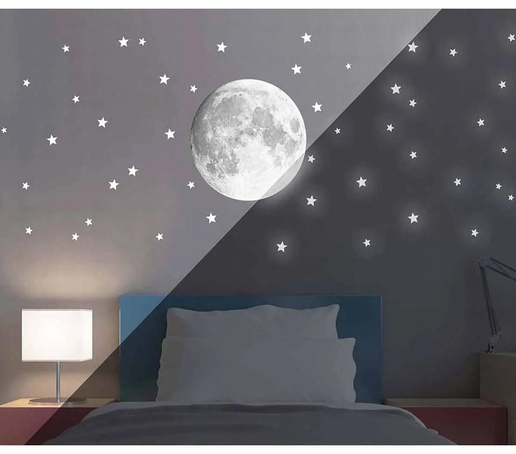 Παιδικά Φωσφοριζέ Αυτοκόλλητα Τοίχου Ango Moon 18112