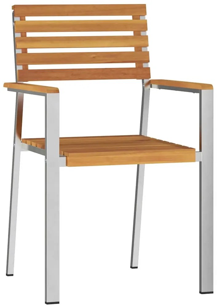 vidaXL Σέτ φαγητού για κήπο 3 pcs Καφέ Στερεό Ξύλο Ακακίας