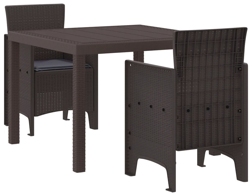 vidaXL Σετ Τραπεζαρίας Κήπου 3 pcs Καφέ 100 x 100 x 73 εκ