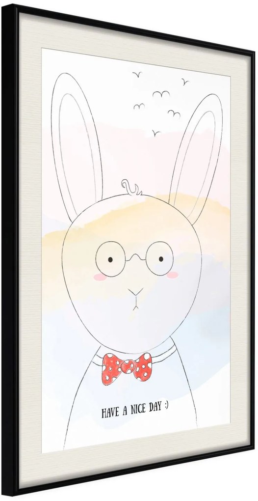 Αφίσα - Polite Bunny - 20x30 - Μαύρο - Με πασπαρτού