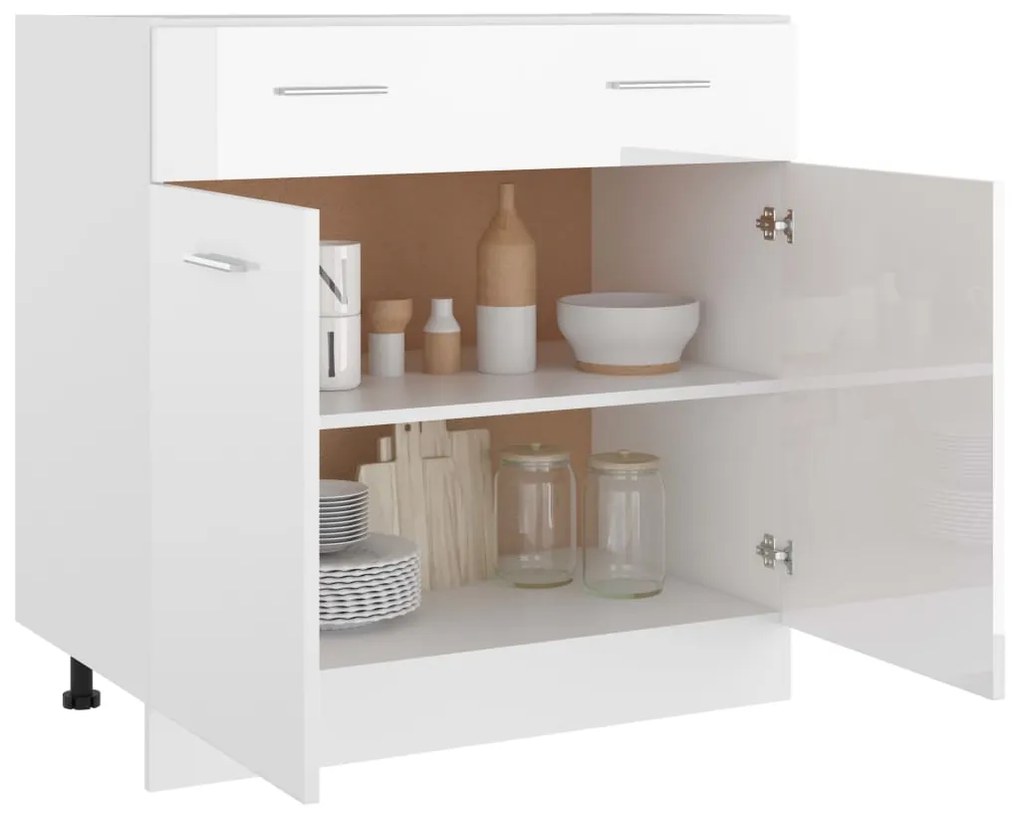 vidaXL Ντουλάπι Νεροχύτη Lyon Γυαλιστερό Λευκό 80x46x81,5εκ.