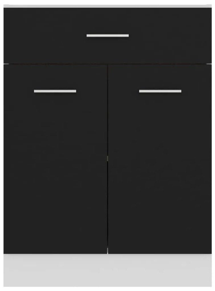 vidaXL Ντουλάπι με Συρτάρι Μαύρο 60x46x81,5 εκ. Μοριοσανίδα