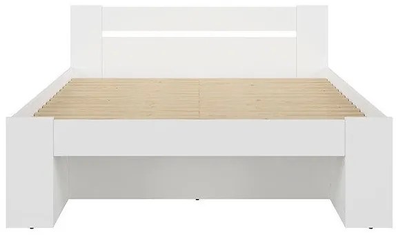 Κρεβάτι Boston K122, Διπλό, Άσπρο, 140x200, Πλαστικοποιημένη μοριοσανίδα, 146x204x86cm