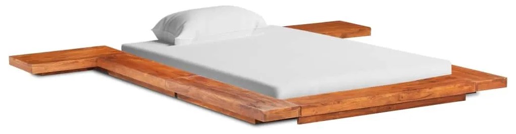 Πλαίσιο Κρεβατιού Futon Ιαπωνικό 120x200 εκ. Μασίφ Ξύλο Ακακίας - Καφέ