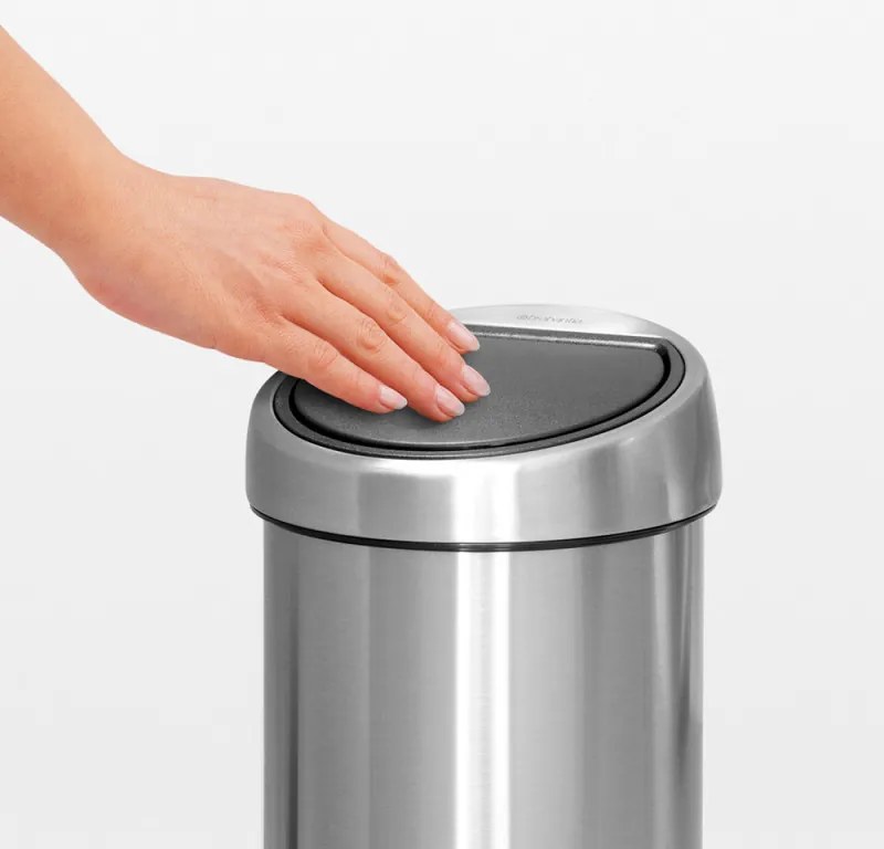 Brabantia Touch Bin 647216, 3 L, Ομαλό και αθόρυβο άνοιγμα, Επίτοιχη τοποθέτηση, Λευκό