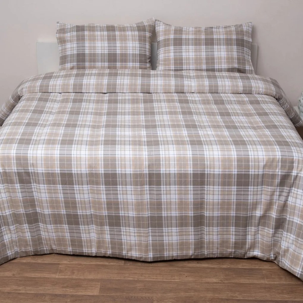 Φανελένια Σεντόνια Μονά (Σετ) Viopros Flannels 2551 Μπεζ Μπεζ ΧΩΡΙΣ ΛΑΣΤΙΧΟ 165x270