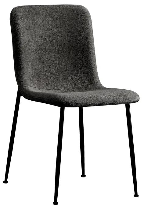Καρέκλα Gratify ανθρακί μπουκλέ ύφασμα-πόδι μαύρο μέταλλο 43x56x83εκ Υλικό: FABRIC - STEEL 093-000032