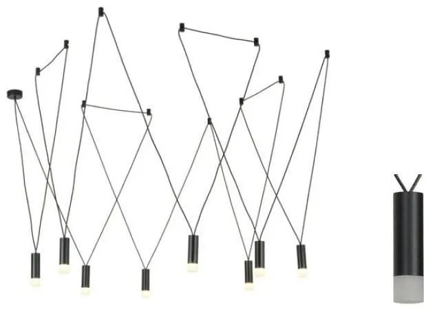 Φωτιστικό Οροφής YL22P8BK 8ΧG9 8x D3,6XH13 Black Aca Decor Aluminium