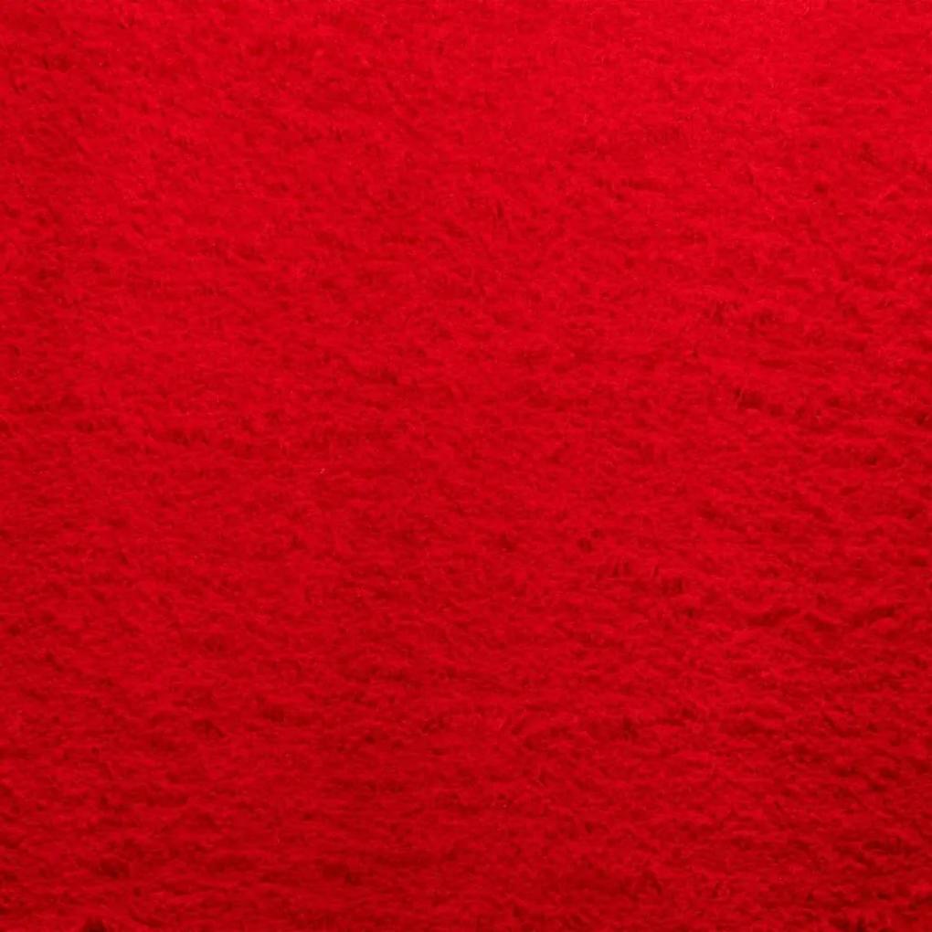 Χαλί HUARTE με Κοντό Πέλος Μαλακό/ Πλενόμενο Μπλε 140x200 εκ. - Κόκκινο