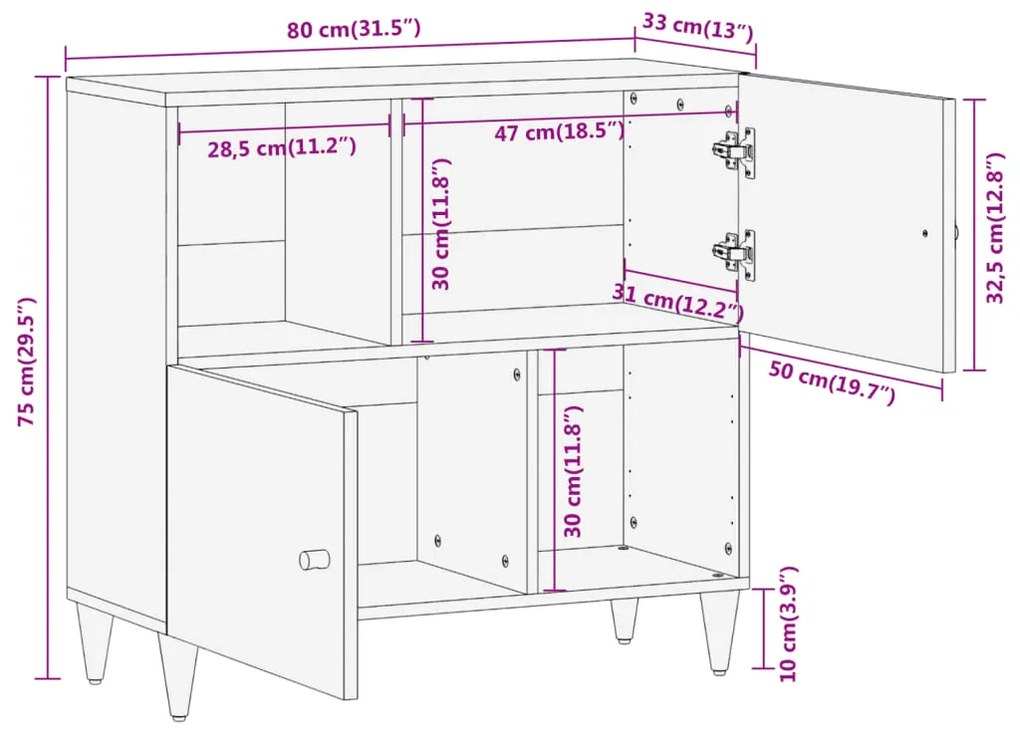 ΒΟΗΘΗΤΙΚΟ ΝΤΟΥΛΑΠΙ 80 X 33 X 75 ΕΚ. ΑΠΟ ΜΑΣΙΦ ΞΥΛΟ ΜΑΝΓΚΟ 358275