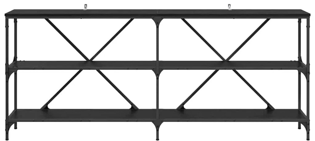 vidaXL Τραπέζι κονσόλας Μαύρη Οξυά 180 x 30 x 75 εκ Επεξεργασμένο ξύλο