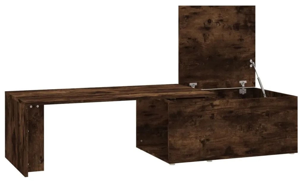 vidaXL Τραπεζάκι Σαλονιού Καπνιστή Δρυς 150x50x35 εκ. Επεξεργ. Ξύλο