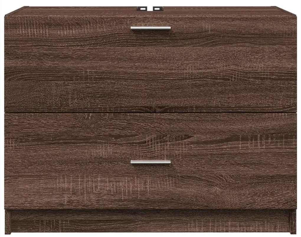 vidaXL Ντουλάπι Νιπτήρα Καφέ Δρυς 78x37x59 εκ. Επεξεργασμένο Ξύλο