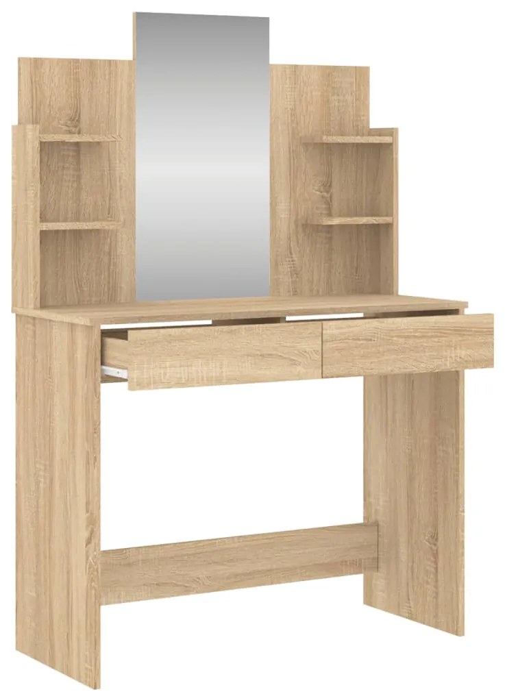 vidaXL Μπουντουάρ με Καθρέφτη Sonoma Δρυς 96 x 39 x 142 εκ.