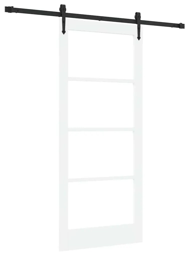 vidaXL Ολισθητή Πόρτα Λευκό 86 x 198.5 cm Ξύλο και μέταλλο