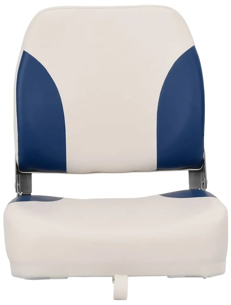 vidaXL Πτυσσόμενο Κάθισμα Σκάφους 1 Σετ με Μπλε-λευκό Μαξιλάρι