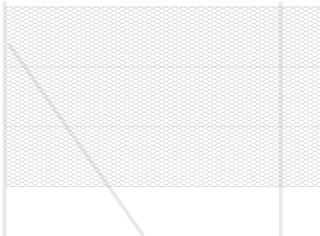 vidaXL Φράχτης Εξαγώνου Γκρι 1.6 x 25 m Ατσάλι