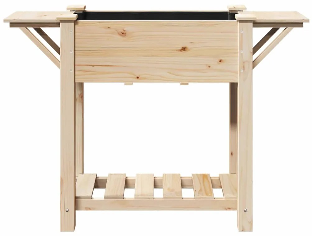 vidaXL Γλάστρα Κήπου Μπεζ 111 x 37 x 76.5 εκ. Στερεό ξύλο έλατου