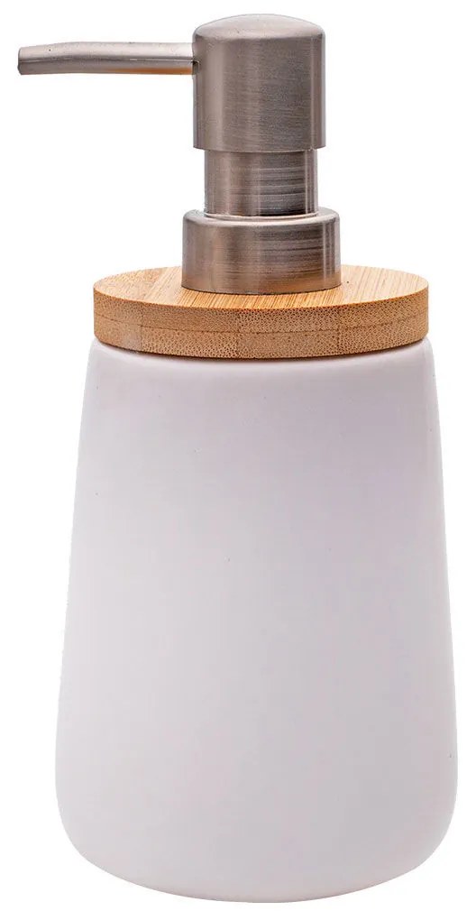 Δοχείο Κρεμοσάπουνου Πορσελάνης Bamboo Essentials Λευκό 360ml - Estia