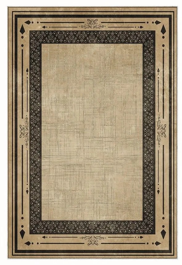 Πατάκια Μπάνιου Kt487 299ANR1644 (Σετ 2τμχ) Beige-Black L'essentiel Maison 60x100cm Πολυέστερ