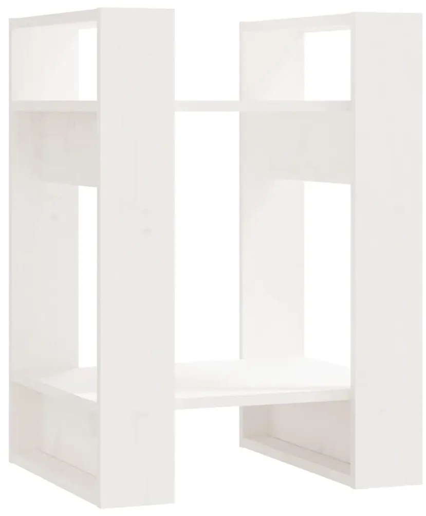 vidaXL Βιβλιοθήκη/Διαχωριστικό Χώρου Λευκό 41x35x57 εκ. Μασίφ Πεύκο