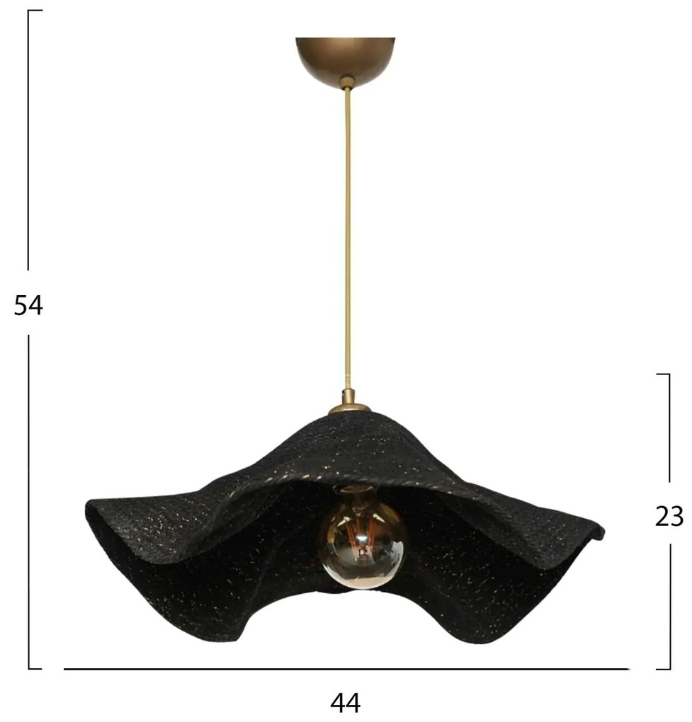 ΦΩΤΙΣΤΙΚΟ ΟΡΟΦΗΣ ΚΡΕΜΑΣΤΟ ΜΑΥΡΟ HM7649.02 Φ44x54  εκ.
