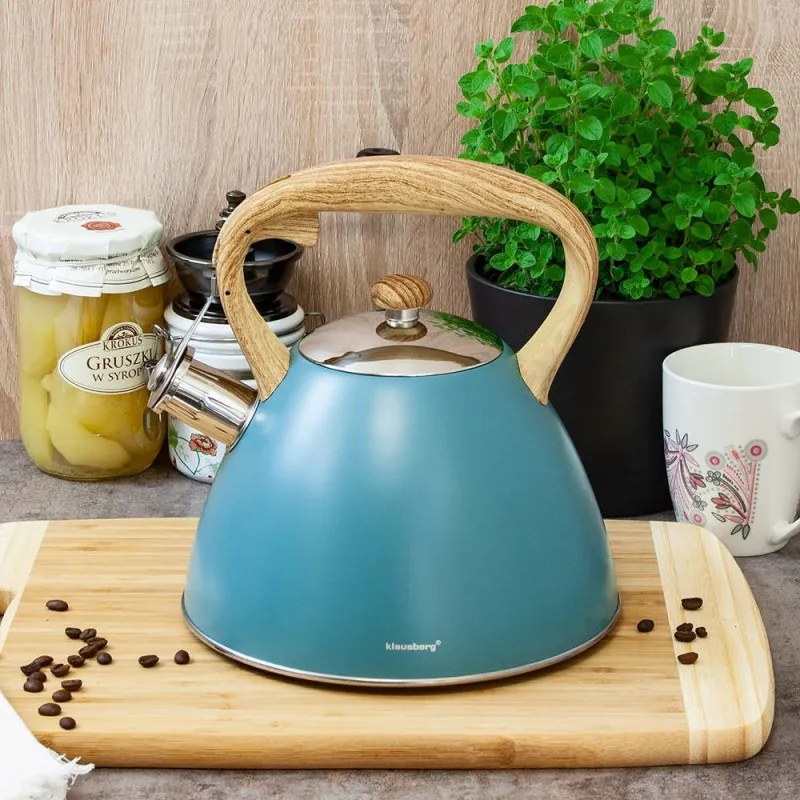 Τσαγιέρα Klausberg KB 7263, 22 cm, 3 l, Σφυρίχτρα ατμού, Επαγωγή, Μπλε