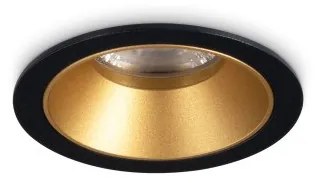 Χωνευτό Σποτ Φωτιστικό Οροφής LED 5,5W Μαύρο-Χρυσό 3000Κ Φ5,8cm Trim Game 349077 Ideal Lux 349077