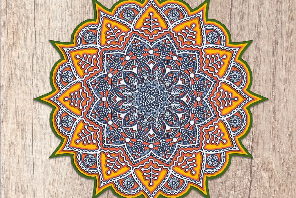 Intra απο ξύλο plywood 3mm-4mm πάχος 3D Layered Mandala Art – Πολυστρωματική κοπή Δίασταση 30x30 cm INTRAFABR-14437615
