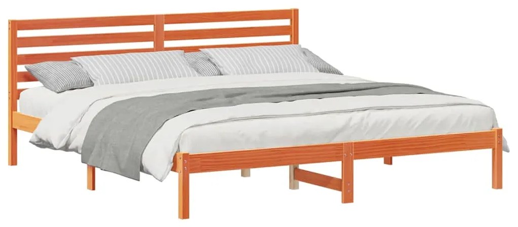 vidaXL Σκελετός Κρεβατιού με κεφαλάρι Κερωτό καφέ 180 x 200 cm