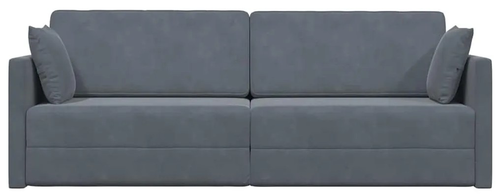 vidaXL Καναπές-κλίνες 2 σε 1 Σκούρος Γκρι 213x144x60 cm Βελούδο