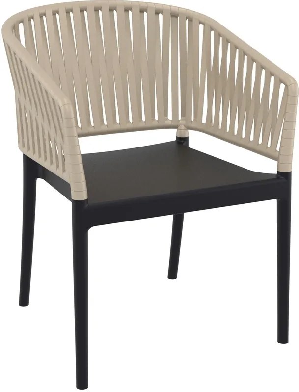 SIESTA PORTOFINO BLACK/TAUPE ΠΟΛΥΘΡΟΝΑ ΠΟΛ/ΝΙΟΥ 58X58X80εκ.20.0880