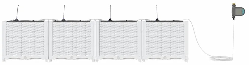 vidaXL Ζαρντινιέρες κήπου Λευκό 160 x 40 x 37.5 cm Ατσάλι