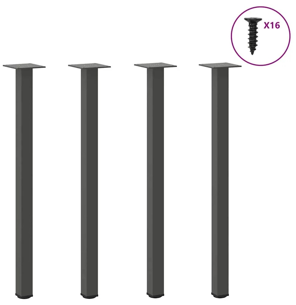 Πόδια Κονσόλας 4 τεμ. Ανθρακί 72-74 εκ. Ατσάλι