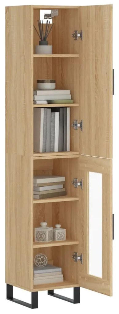 vidaXL Μπουφές Sonoma δρυς 34,5 x 34 x 180 εκ. από Επεξεργασμένο Ξύλο