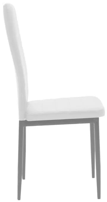 Καρέκλα Parker μέταλλο-PU λευκό-γκρι πόδι 42x48x98εκ 4αδα 42x48x98 εκ.