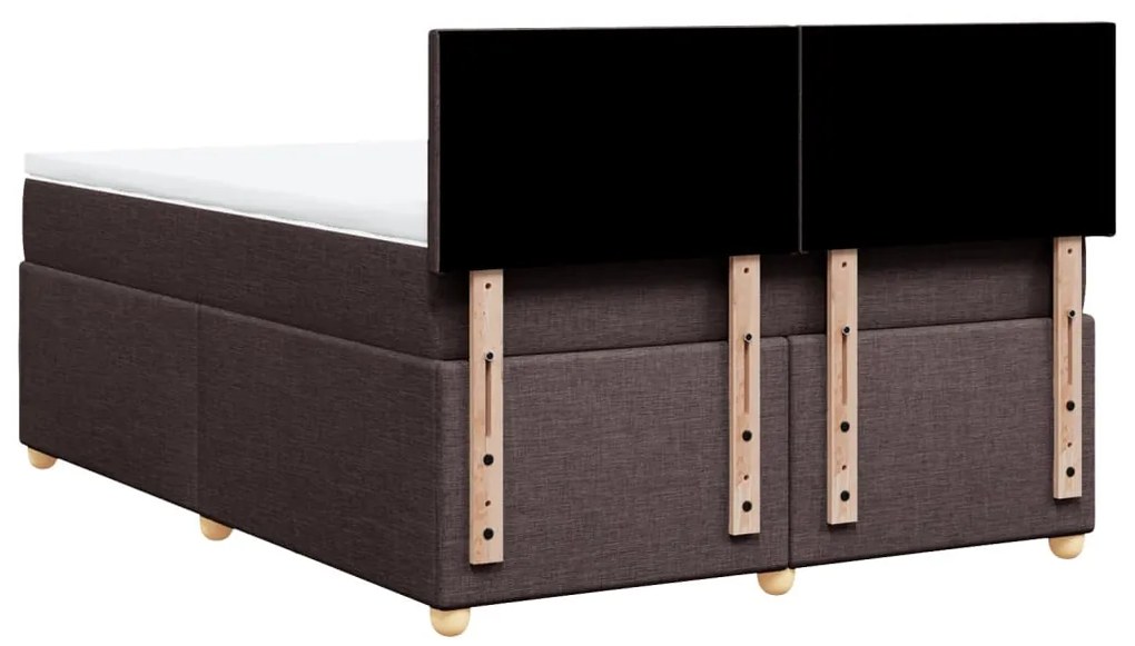 vidaXL Κρεβάτι Boxspring με Στρώμα Σκούρο Καφέ 160x200 εκ Υφασμάτινο