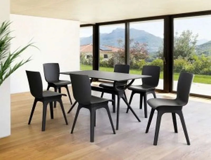 Τραπέζι Air 140Χ80Εκ. Black Laminate 12Mm