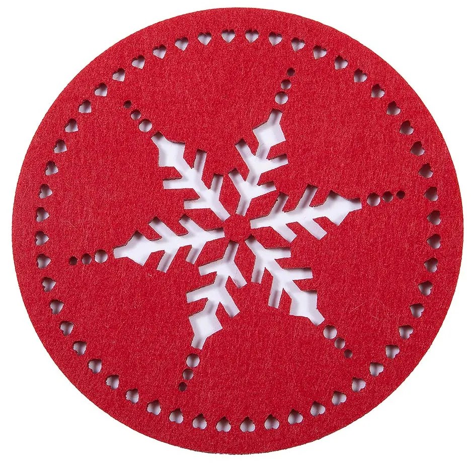 Χριστουγεννιάτικα Σουβέρ (Σετ 4τμχ) Nef-Nef Homeware Snow Flake Red