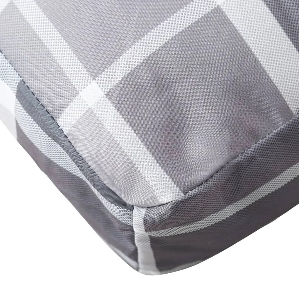 vidaXL Μαξιλάρια Παλέτας 2 τεμ. Γκρι Καρό Υφασμάτινα