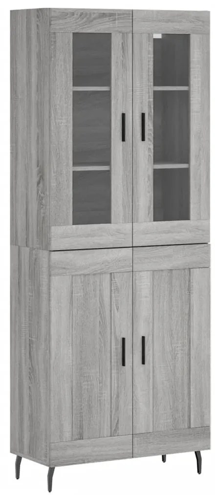 vidaXL Ντουλάπι Γκρι Sonoma 69,5 x 34 x 180 εκ. Επεξεργασμένο Ξύλο