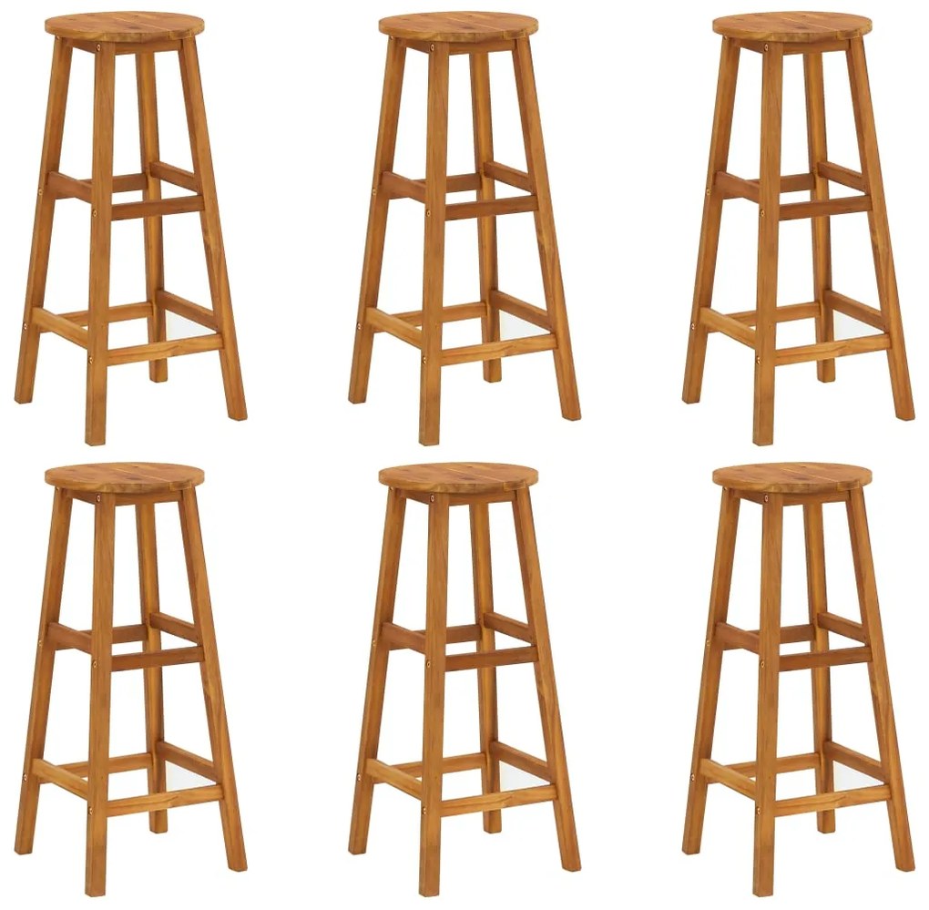 vidaXL Σκαμπό Μπαρ 6 τεμ. από Μασίφ Ξύλο Ακακίας