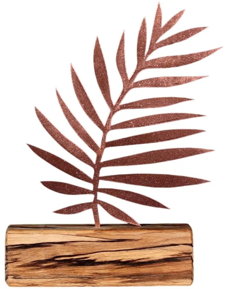 Διακοσμητικό Επιτραπέζιο 533BSG1103 17x3,5x27cm Natural-Bronze Aberto Design Μέταλλο,Ξύλο