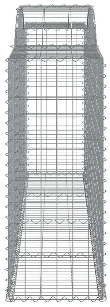 Συρματοκιβώτια Τοξωτά 6 τεμ. 300x50x120/140 εκ. Γαλβαν. Ατσάλι - Ασήμι