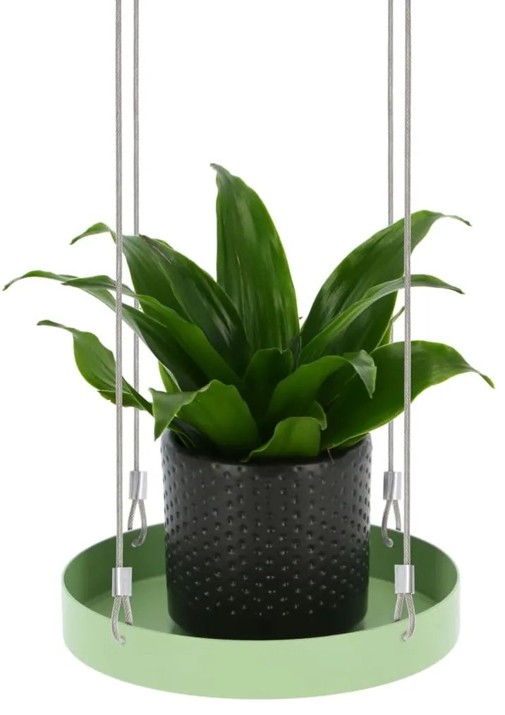 Esschert Design Δίσκος Φυτών Κρεμαστός Στρογγυλός Πράσινος S