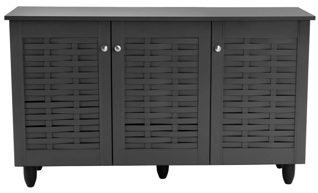 Παπουτσοθήκη IGGY Ξύλινη με 3 πόρτες Γκρί 114x34x68 εκ. 114x34x68 εκ.
