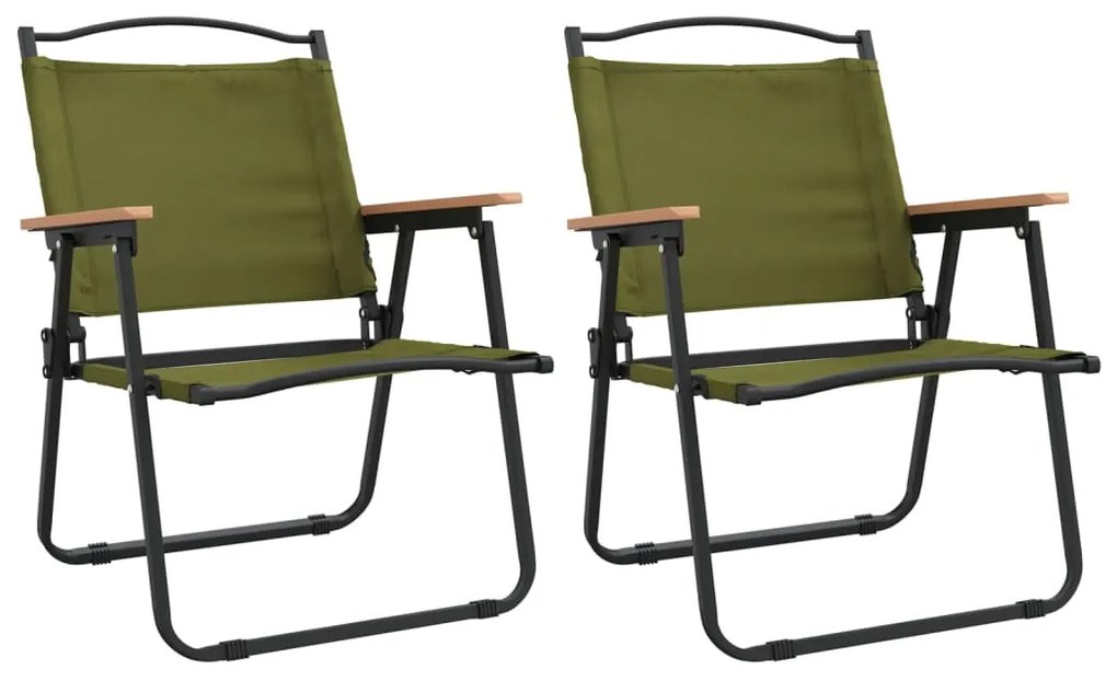 vidaXL Καρέκλες Κάμπινγκ 2 τεμ. Πράσινες 54x55x78 εκ. Ύφασμα Oxford