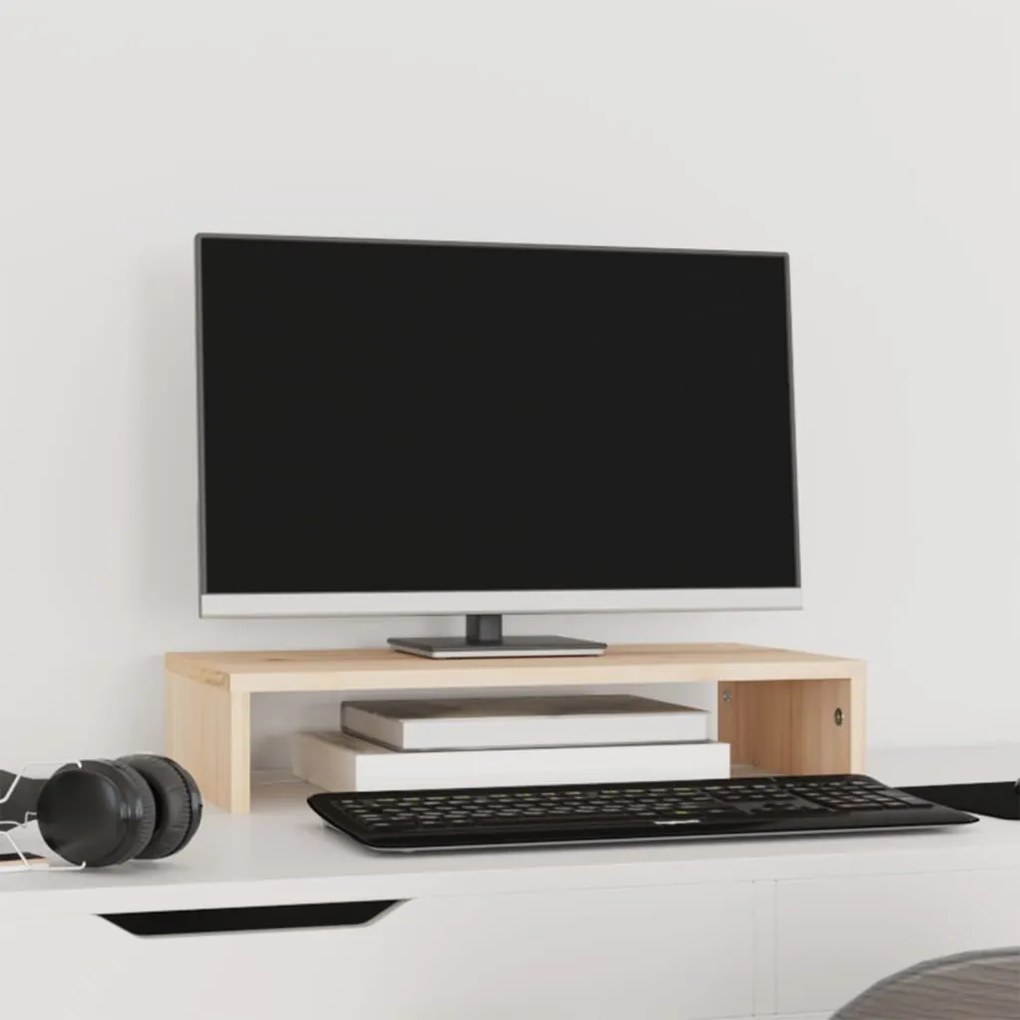 vidaXL Βάση Οθόνης 50 x 27 x 10 εκ. από Μασίφ Ξύλο Πεύκου