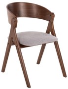 Καρέκλα NEKKER Rubberwood Καρυδί και Γκρί ύφασμα 56x55x78Yεκ. 2αδα 56x55x78 εκ.
